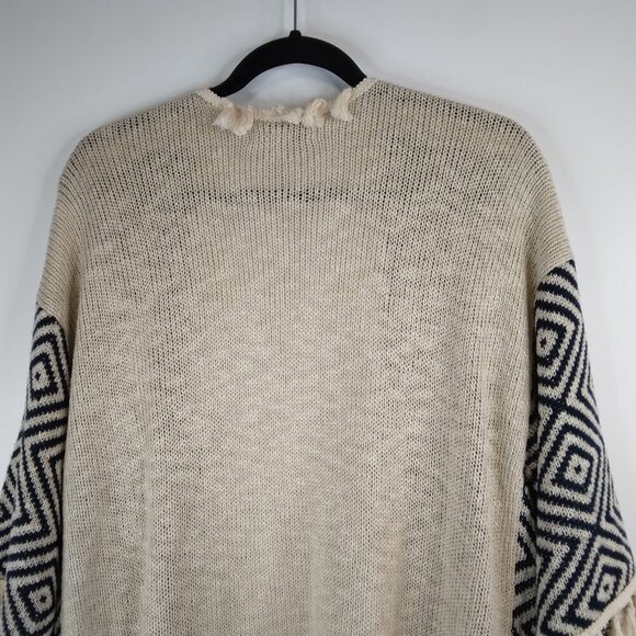 World Market Boho Aztec Tassel Open Front Cardigan OS - Picture 7 of 9